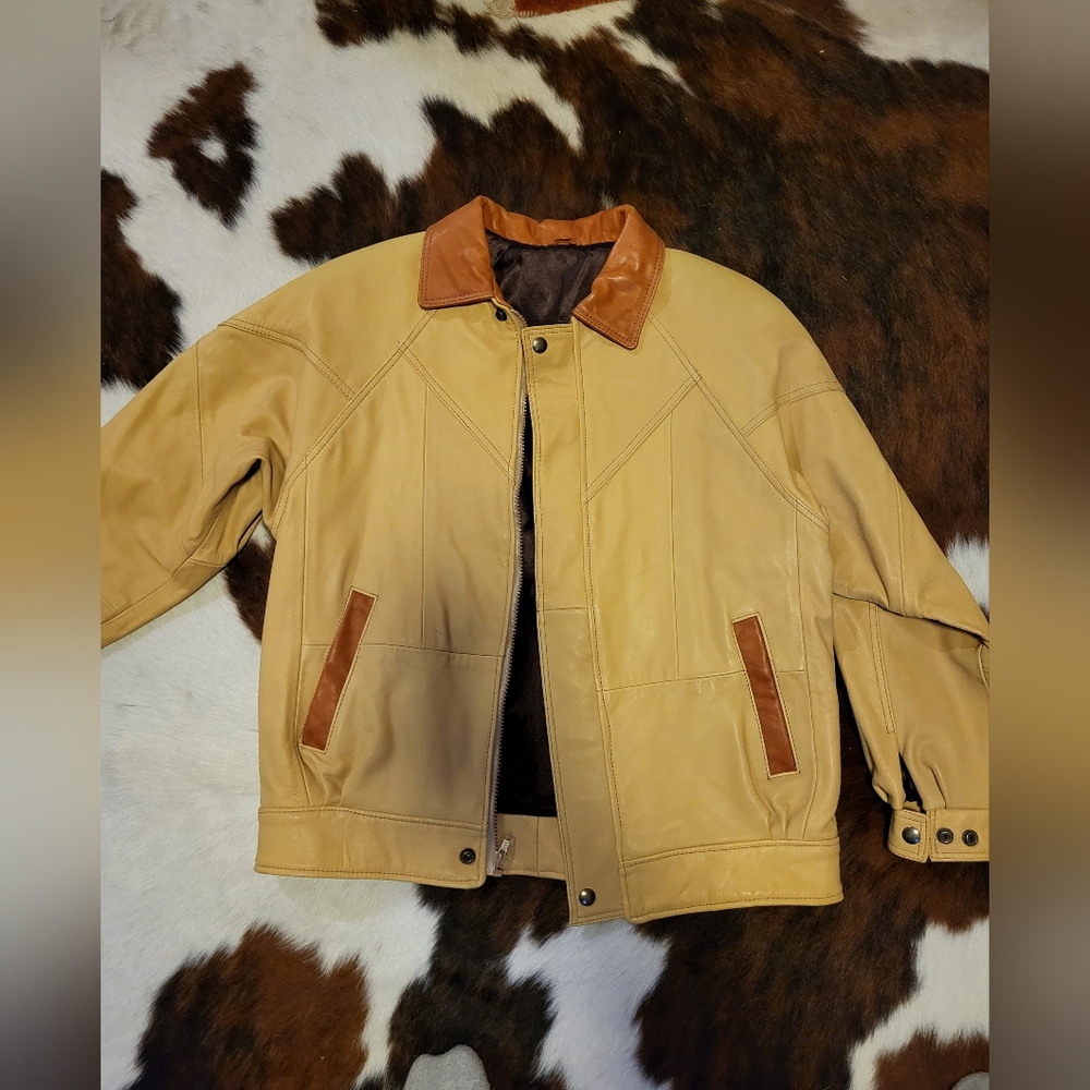 Leather Bomber Jacket Vintage Like New Deadstock